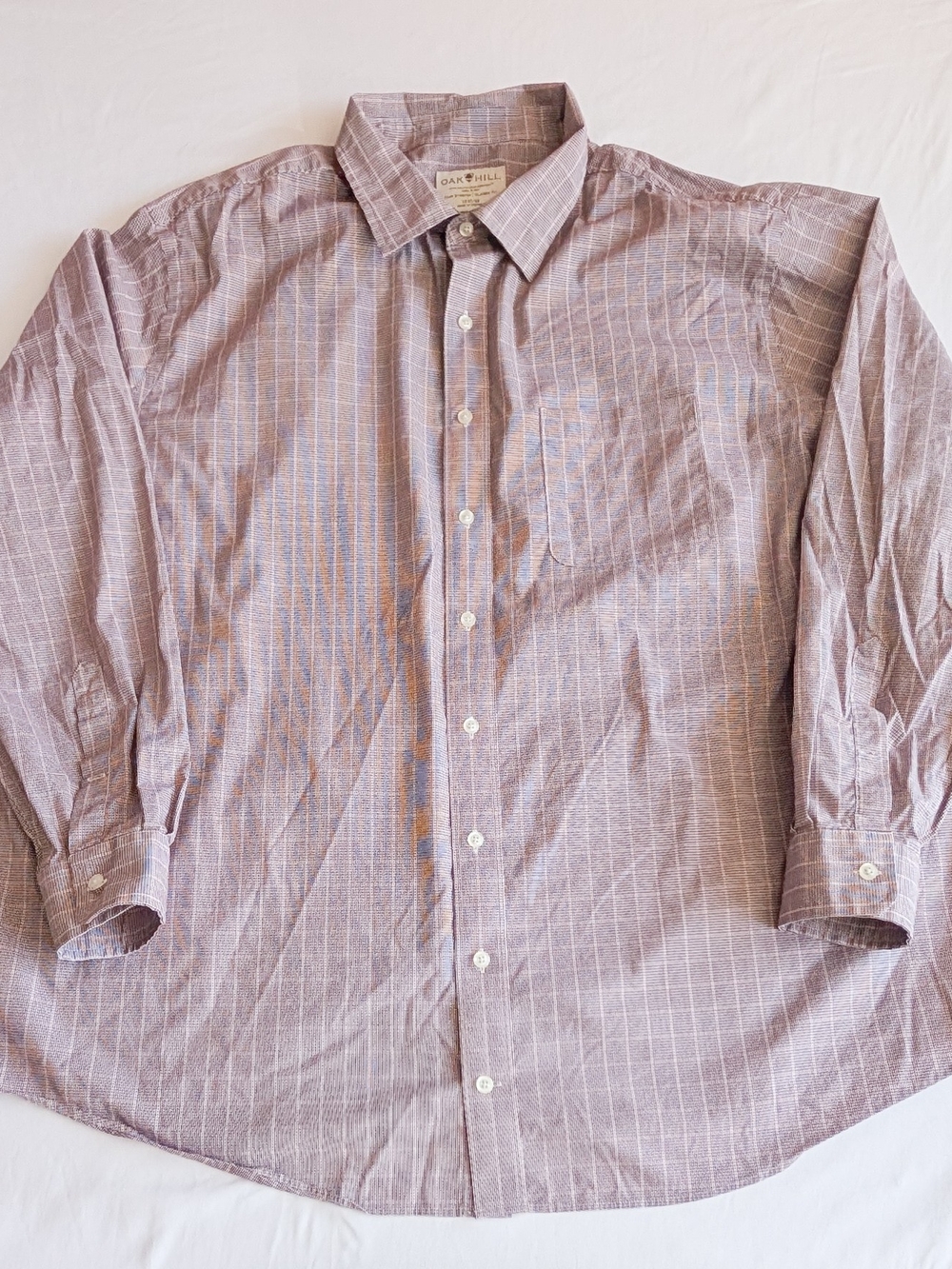 Oak Hill Mens Red Gingham Plaid Shirt Easy Stretch Classic Fit 19 37/38